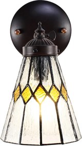 Nástenná Tiffany lampa žlté detaily YelloRhom - 17*12*23 cm E14/max 1*40W