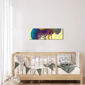 Obraz - Stromy na kopci (s hodinami) (90x30 cm)