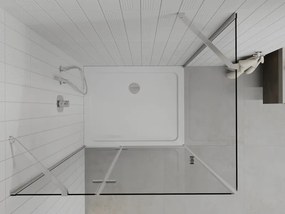 Mexen Roma, sprchovací kút 120 (dvere) x 90 (stena) cm, 6mm číre sklo, chrómový profil + slim sprchová vanička 5cm, 854-120-090-01-00-4010
