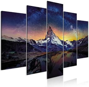 Obraz - Matterhorn (5 Parts) Wide Veľkosť: 200x100, Verzia: Na talianskom plátne
