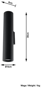 Čierne nástenné svietidlo Sollux Castro 2