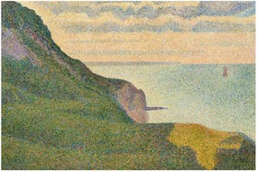 Obraz - Georges Seurat, Seascape at Port-en-Bessin, Normandy, reprodukcia (90x60 cm)