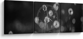 Obraz - Cottongrass na lúke (s hodinami) (90x30 cm)