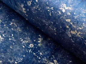 Biante Zamatový prehoz/behúň na posteľ Isabela IBL-005 Gold Design kráľovská modrá 50x240 cm