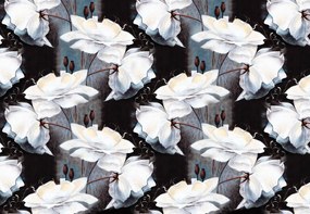 Fototapeta - Kvetinový vzor - tmavý (254x184 cm)