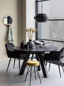 Čierne čalúnené jedálenské kreslá v súprave s podrúčkami 2 ks Jelle – WOOOD