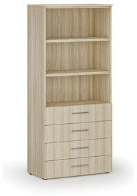 Kancelárska skriňa so zásuvkami PRIMO WOOD, 1781 x 800 x 420 mm, dub prírodný