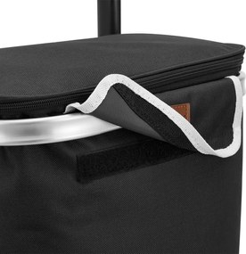 Nákupný vozík 3 v 1 na schody - objem 56 l, čierny