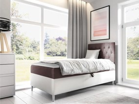 Kontinentálna posteľ Junior Gerdise 1, Strana: pravá, Rozmer postele: 90x200, Dostupné poťahy: ekokoža Soft 017 (biela) + Fresh 09