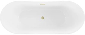Mexen Celia, voľne stojaca vaňa 170 x 75 cm, biela, zlatý matný prepad, 52331707500-55