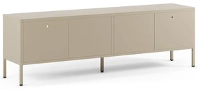 Krémovobiely kovový TV stolík 160x50x35 cm Fayna – Marckeric