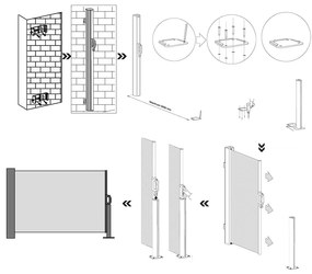 Bočná markíza 160x300 cm dymovo sivá