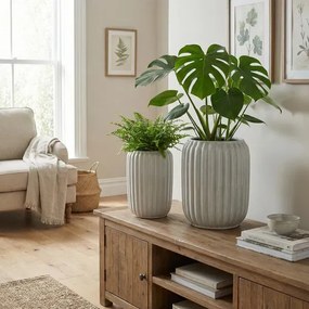 Sada 2 ks keramických květináčů NEVA XV bílá