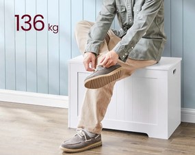 Úložný box a lavica LEHAC s vekom, biela