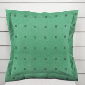 Biante Dekoračná obliečka na vankúš s lemom PM-022 Štvorčeky na zelenom 50 x 60 cm