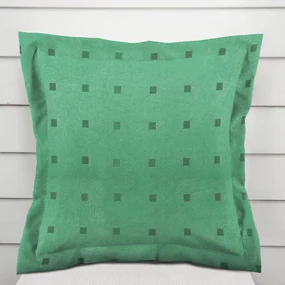 Biante Dekoračná obliečka na vankúš s lemom PM-022 Štvorčeky na zelenom 50 x 60 cm