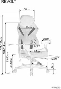 SI Otočná stolička Revolt čierna - červená