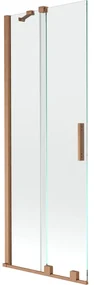 Mexen Velar, 2-krídlová posuvná vaňová zástena 70 x 150 cm, 8mm číre sklo, medená matná, 896-070-000-01-65