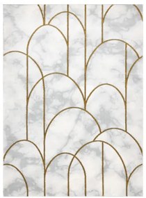 Koberec EMERALD exkluzívny 1016 glamour, styl art deco, marmur krém / zlatý
