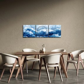 Obraz - Ilustrácia mora (s hodinami) (90x30 cm)