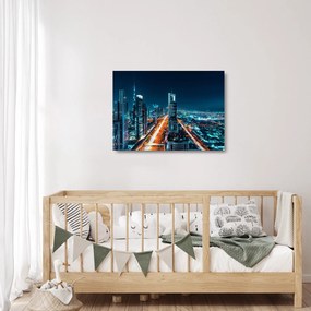 Sklenený obraz - Dubajská noc (70x50 cm)