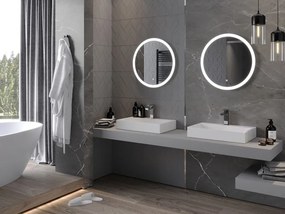 Mexen Oro, okrúhle LED podsvietené kúpeľňové zrkadlo 60 cm, 6000K, vykurovacia podložka proti zahmlievaniu, 9824-060-060-611-00