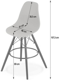 Barová stolička LAMAL biely / nohy čierne x 3 9401 71 00 00
