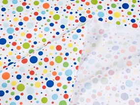 Biante Detský bavlnený záves Sandra SA-006 Farebné bodky na bielom 140x230 cm