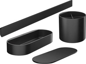 Hansgrohe WallStoris, sada do kúpeľne, čierna matná, HAN-27968670