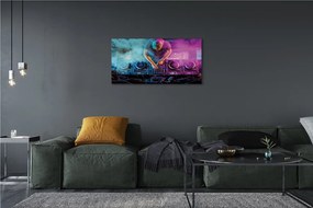 Obraz canvas DJ konzola farebné osvetlenie 120x60 cm
