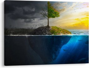 Obraz znázorňujúci dve strany (70x50 cm)