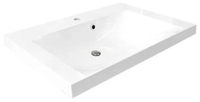 Mereo, Mailo, kúpeľňová skrinka s umývadlom z liateho mramoru 81 cm, biela, dub, antracit, MER-CN551MB