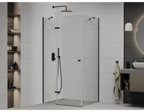 Mexen Roma, sprchovací kút 120 (dvere) x 70 (stena) cm, 6mm číre sklo, čierny profil, 854-120-070-70-00