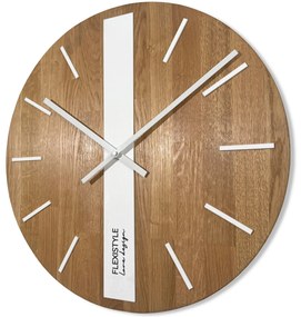Dekorstudio Drevené hodiny DUB klasik 50cm - biele