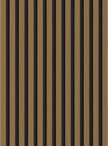Mexen Lam-F, akustické stenové lamely 275 × 30 cm, plstený podklad 8 mm, technická dyha, teak zlatistý, S105-275307-3015-014