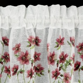 Dekorstudio Kuchynská záclonka ISA zdobená kvetinovou potlačou a čipkou 150 x 30 cm