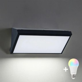Brilagi - LED RGBW vonkajšie nástenné svietidlo TRIANGLE 1xE27/9W/230V čierna IP65