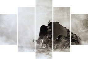 Obraz - Vlak v hmle (150x105 cm)