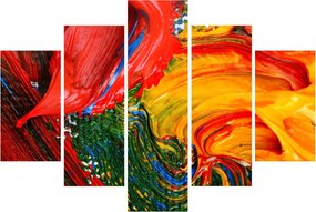Obraz - Modrenie abstrakcie štetcom (150x105 cm)