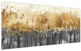 Obraz - Zlaté stromy (120x50 cm)