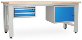 Dielenský stôl Solid OAK-21, 210 cm, 2 závesné boxy, dub