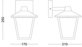 Philips - Vonkajšie nástenné svietidlo KINNO 1xE27/25W/230V IP44
