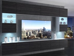 Obývacia stena 300 cm TV/RTV čierna eben IMP 1/5/W/HK/0/0