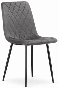 Set troch jedálenských stoličiek TURIN - tmavosivé (čierne nohy) (3ks)