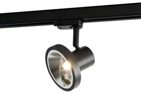 Moderný koľajnicový reflektor čierny pre 3-fázovú koľajnicu GU10 111 mm - 3-fázový Jeany