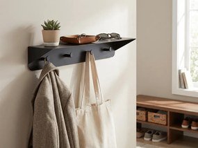 Kovový nástenný vešiak KENAN 60 cm, čierny