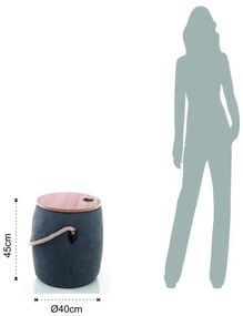 Sivý puf s úložným priestorom Tomasucci Barril