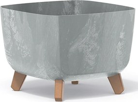 Plastový kvetináč na nožičkách DGQL300E 29 cm - sivý betón