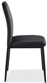 Jedálenská stolička MAVERIK zamatová, čierna