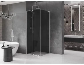 Mexen Velar L, sprchový kút s posuvnými dverami 90 x 90 cm, 8mm šedé sklo, chrómová, 871-090-090-43-01